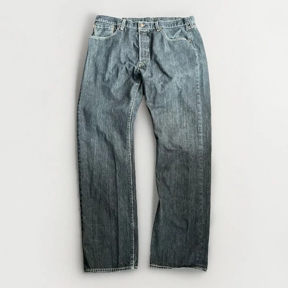 Levi's 501 Jeans Men's 38x34 Blue‎ Dark Wash Rocker Straight Button Fly Denim
